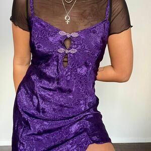 Vintage silk minidress purple